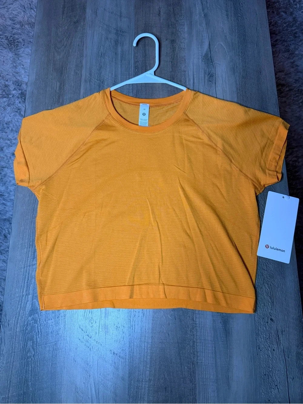 NWT lululemon Swiftly tech cropped SS Sz 12 *citrus sizzle🧡